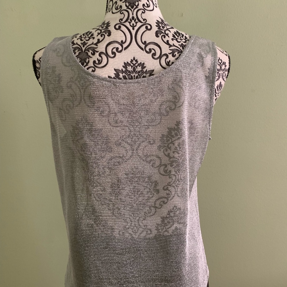 Dana Buchman Silver Metallic Tank Top